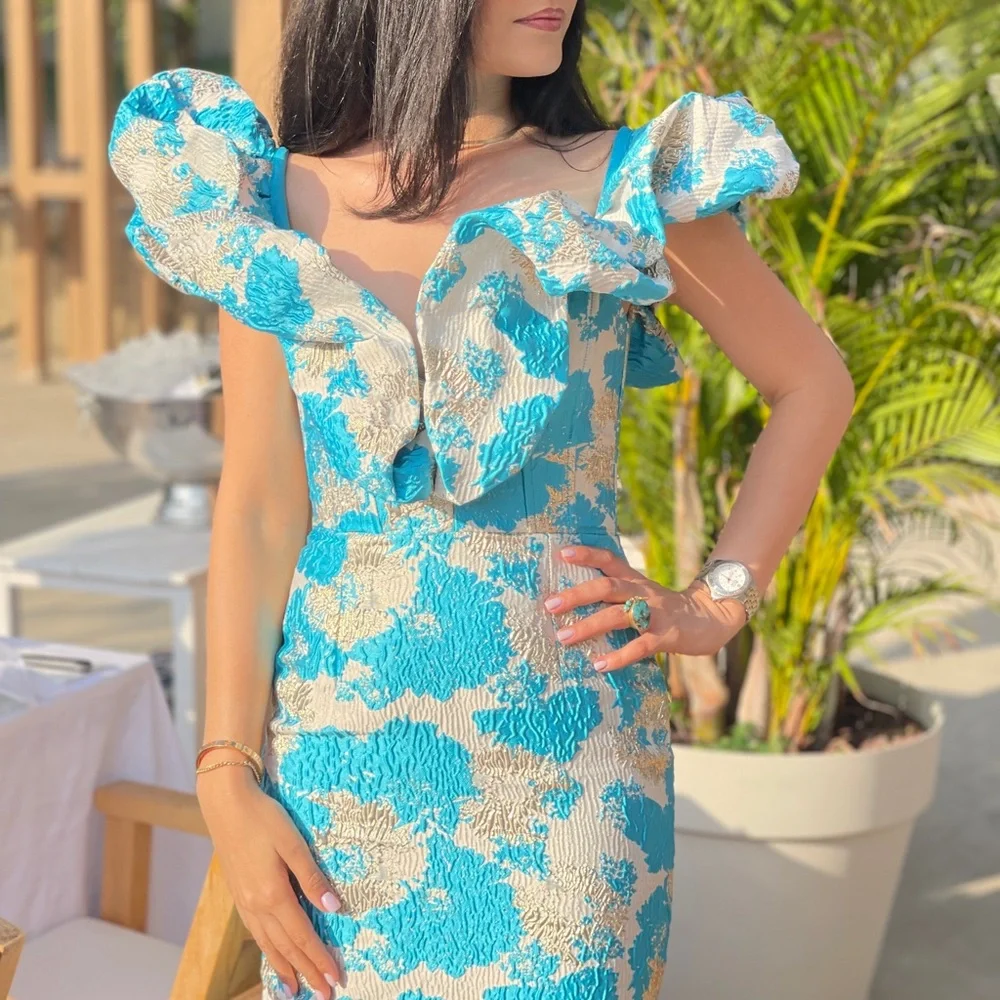 Mint Condition Blue Midi elayathelable Dress - Picture 2 of 5